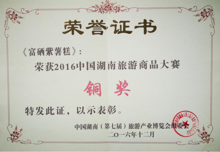 2016中国湖南旅游商品大赛铜奖