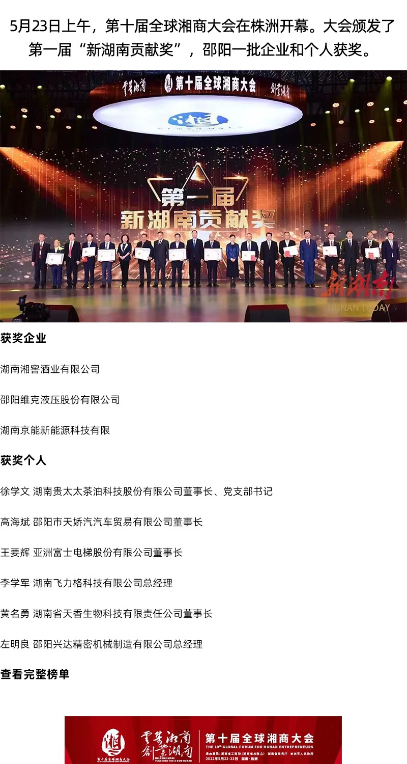 全省表彰！邵阳这些企业和个人获奖